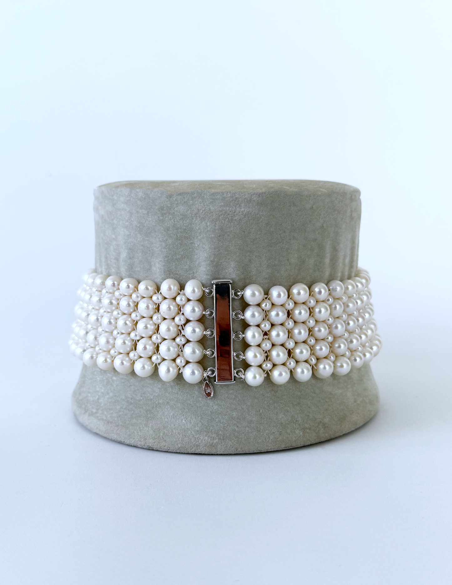 Pearl Woven Choker with Sliding Magnetic Clasp