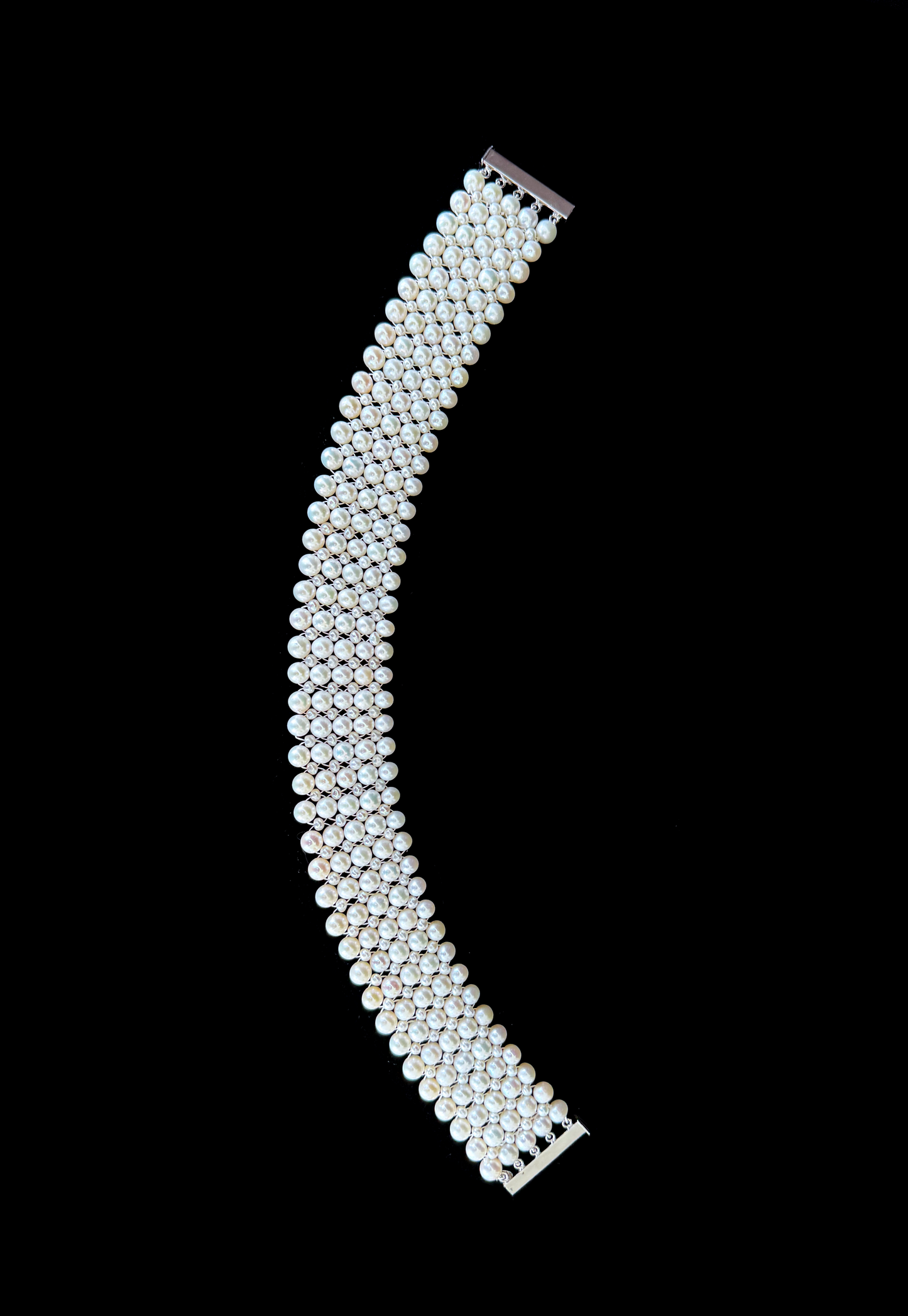 Pearl Woven Choker with Sliding Magnetic Clasp