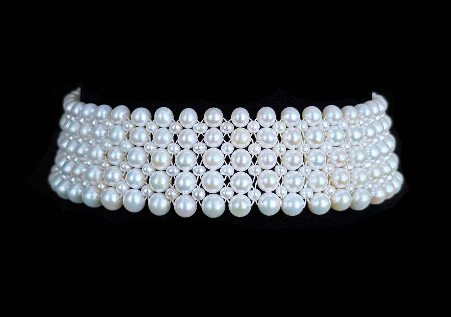 Pearl Woven Choker with Sliding Magnetic Clasp