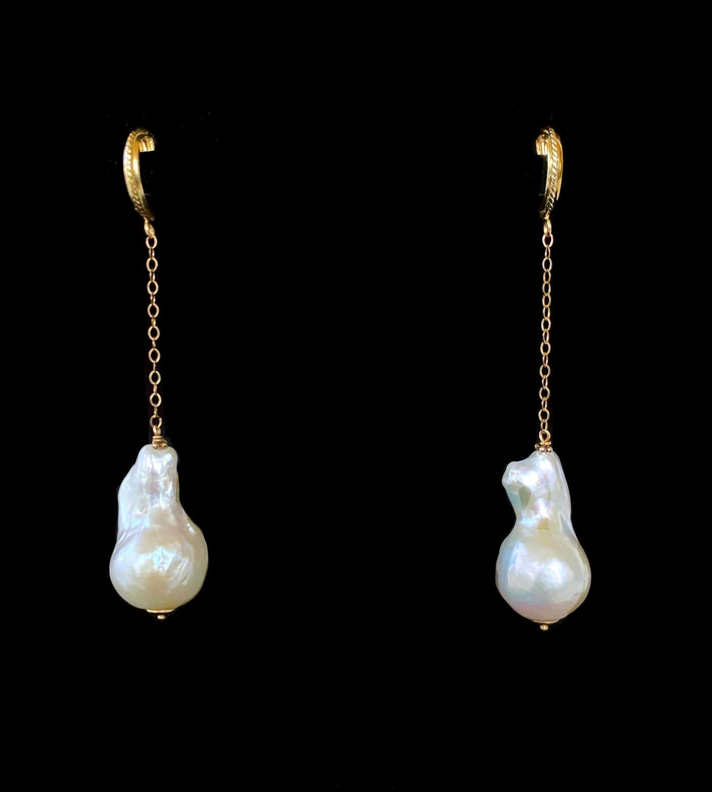 Baroque Pearl & 14K Yellow Gold Dangle Earrings