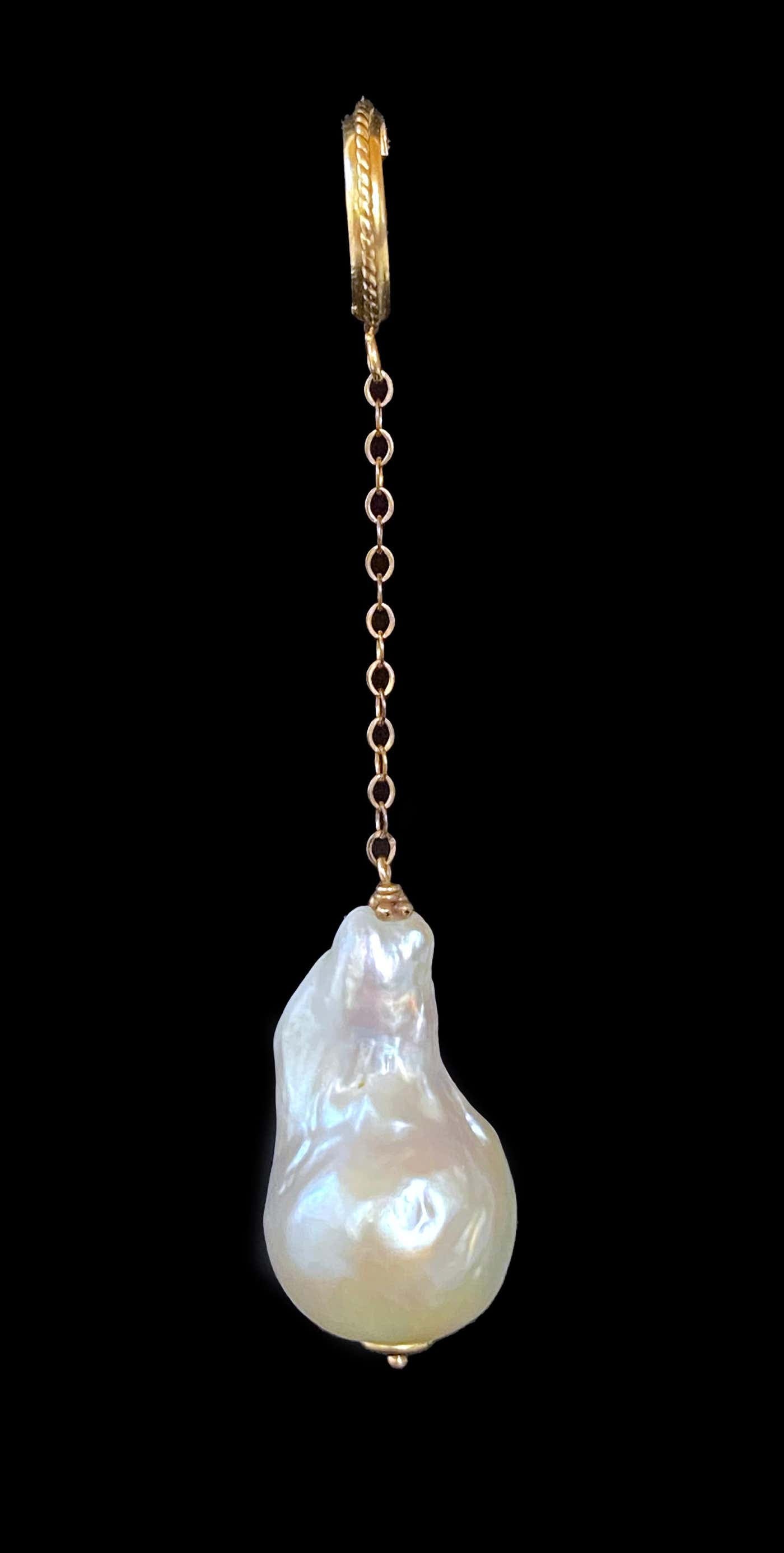 Baroque Pearl & 14K Yellow Gold Dangle Earrings