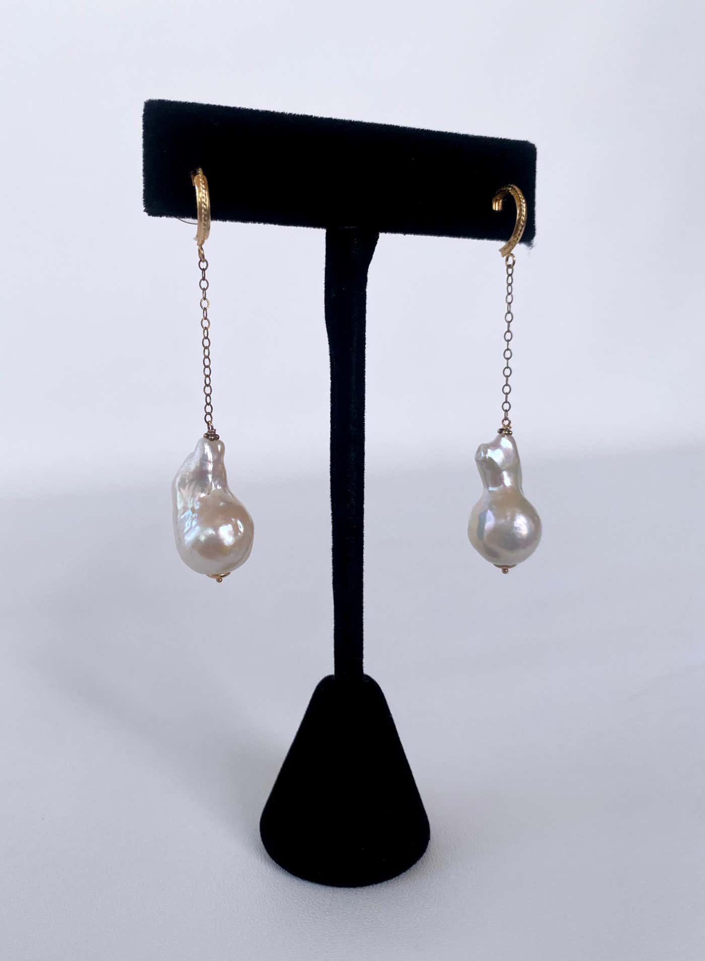 Baroque Pearl & 14K Yellow Gold Dangle Earrings
