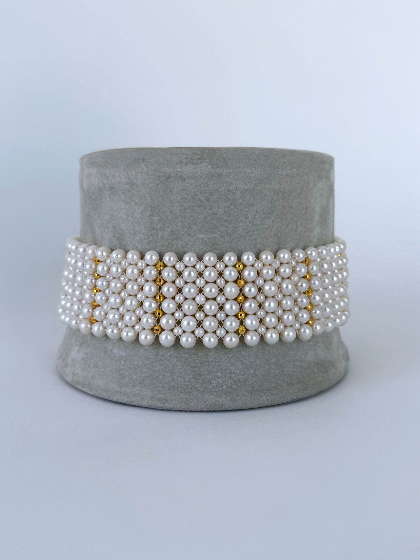 Pearl Choker with Adjustable Clasp & 18k Gold Plated Findings