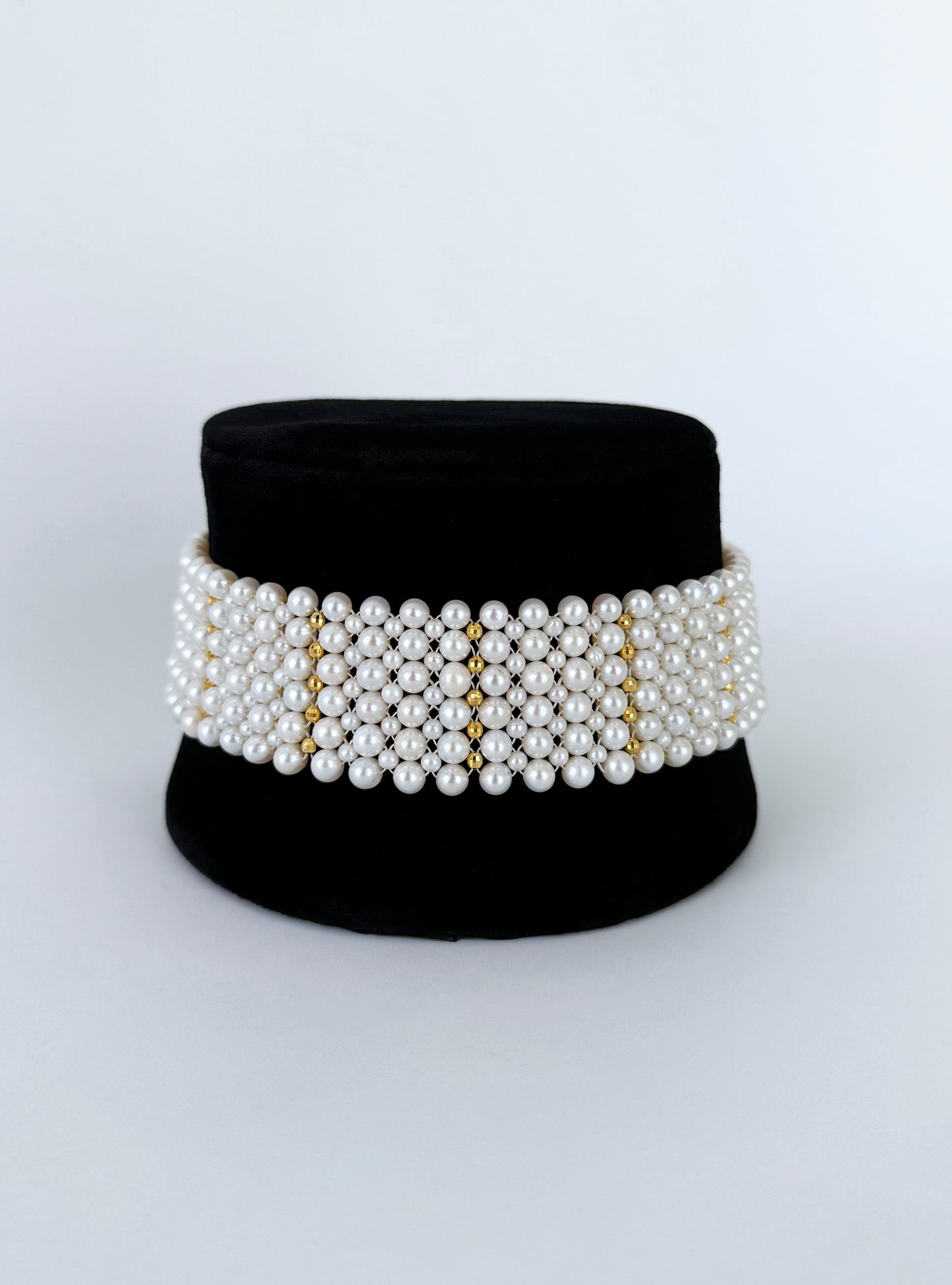 Pearl Choker with Adjustable Clasp & 18k Gold Plated Findings