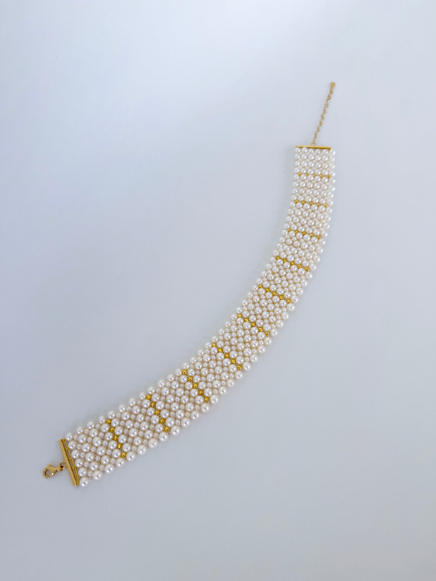 Pearl Choker with Adjustable Clasp & 18k Gold Plated Findings