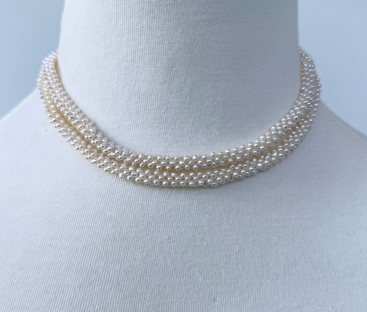 Woven Pearl Rope Sautoir with Ruby, Diamond & Solid 14k Yellow Gold Tassel