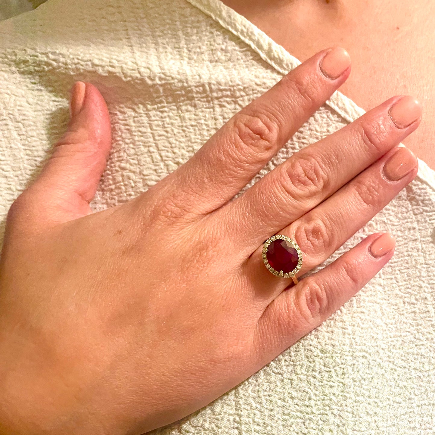 Ruby, Diamond & Solid 14k Engagement Ring