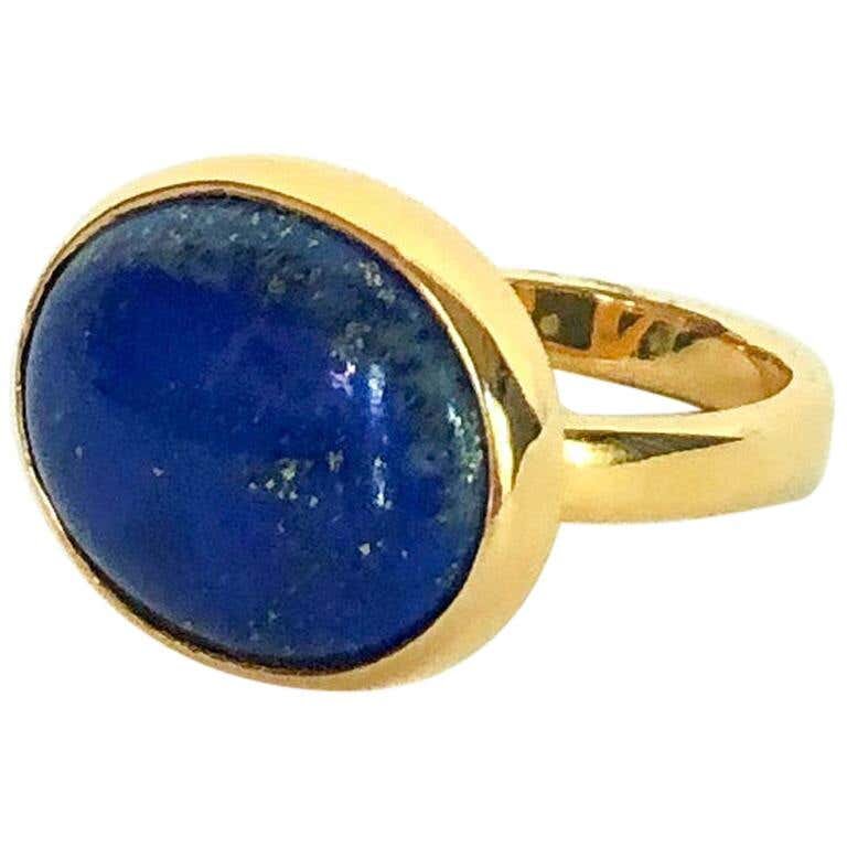 Lapis Lazuli Ring with 14 Karat Yellow Gold Band