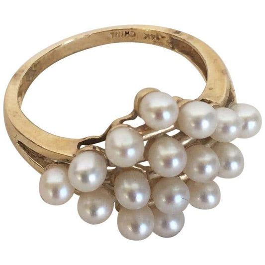 White Pearl and 14 Karat Yellow Gold Ring