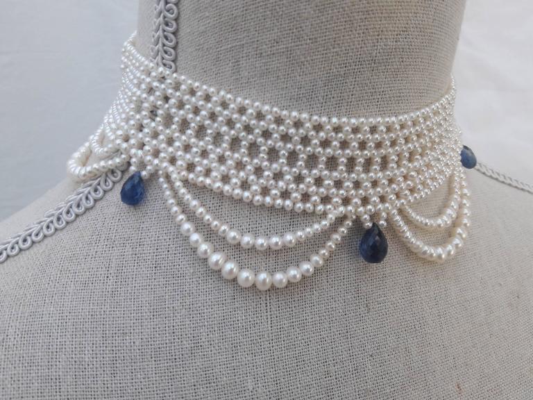 Woven Pearl Draped Choker Necklace