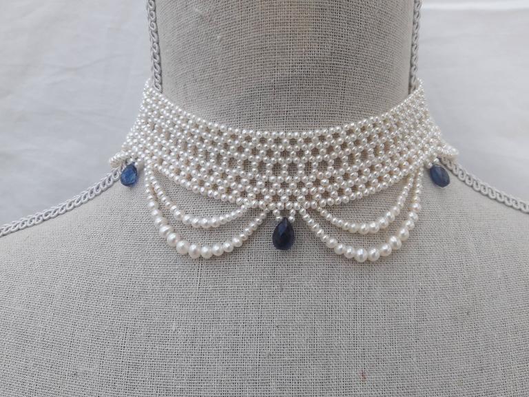 Woven Pearl Draped Choker Necklace