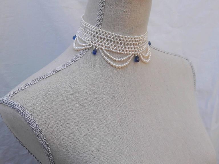 Woven Pearl Draped Choker Necklace