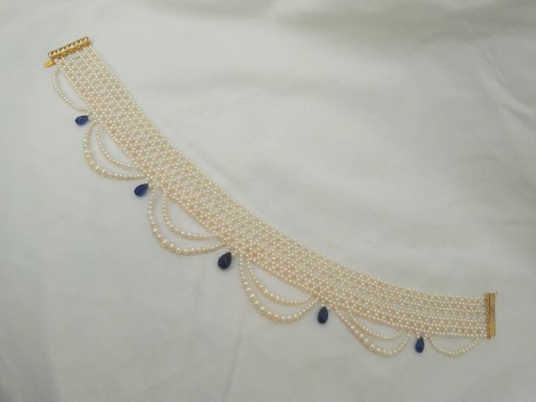 Woven Pearl Draped Choker Necklace