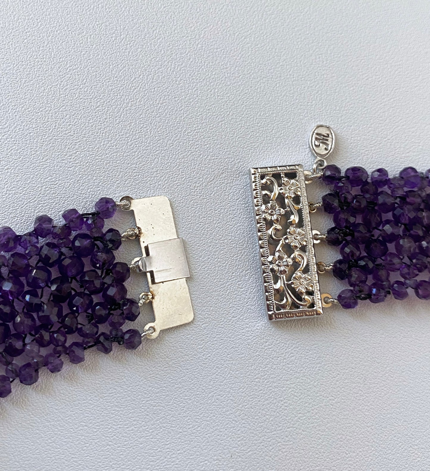 Amethyst & Vintage Silver and Gold Necklace