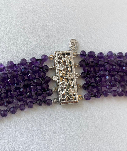 Amethyst & Vintage Silver and Gold Necklace