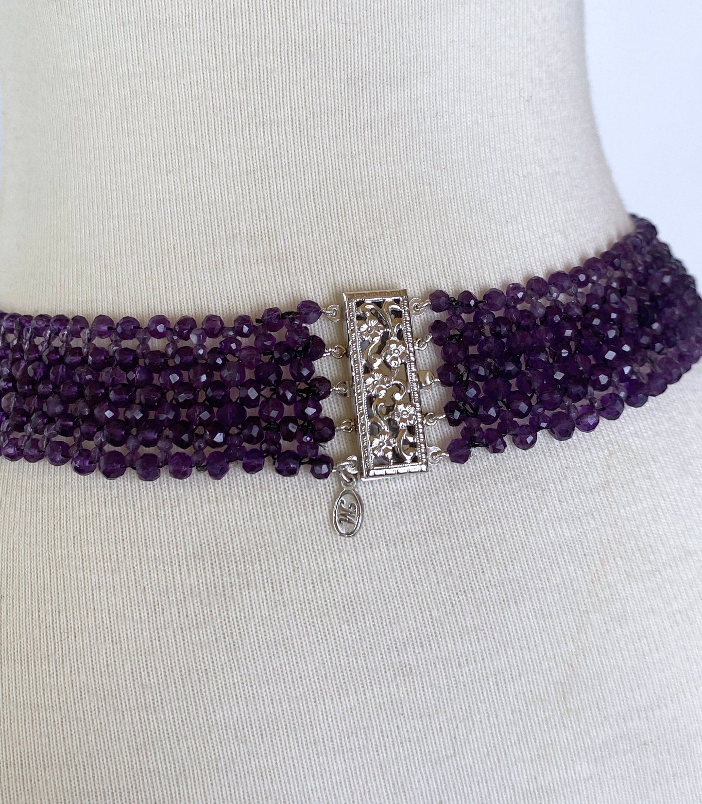 Amethyst & Vintage Silver and Gold Necklace