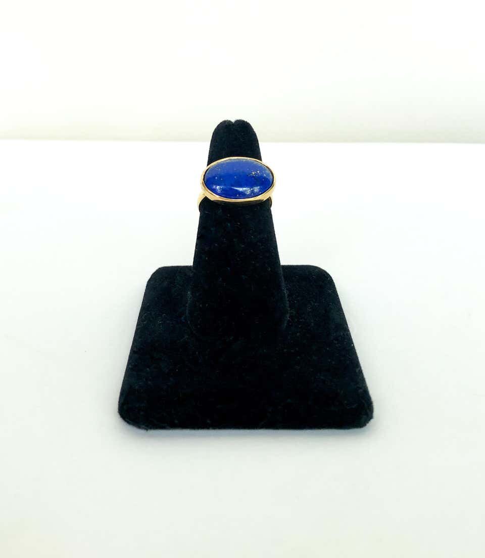 Lapis Lazuli Ring with 14 Karat Yellow Gold Band