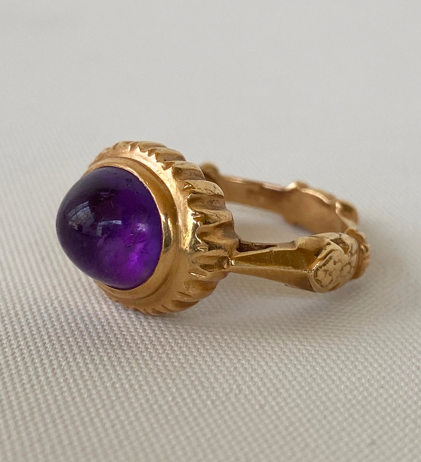 Amethyst and solid 14K Yellow Gold Ring