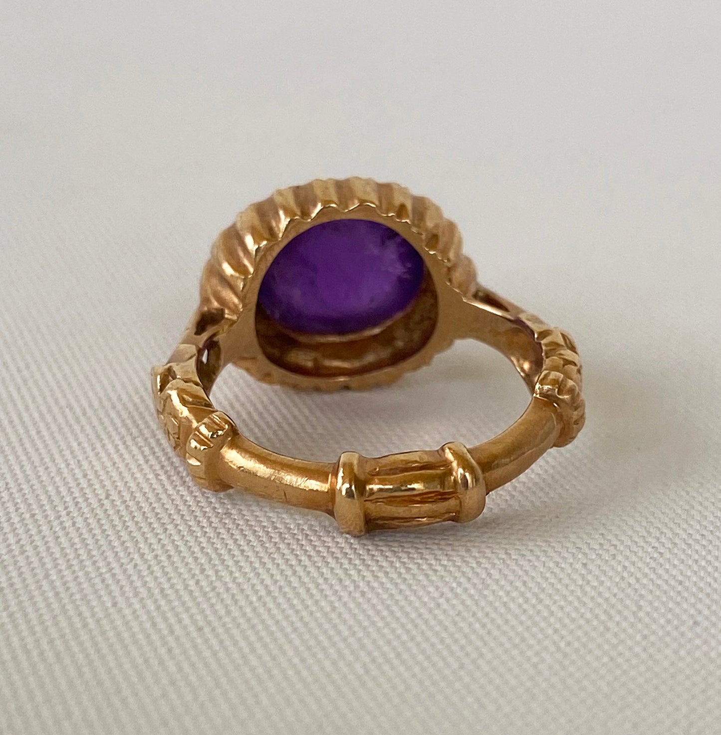 Amethyst and solid 14K Yellow Gold Ring