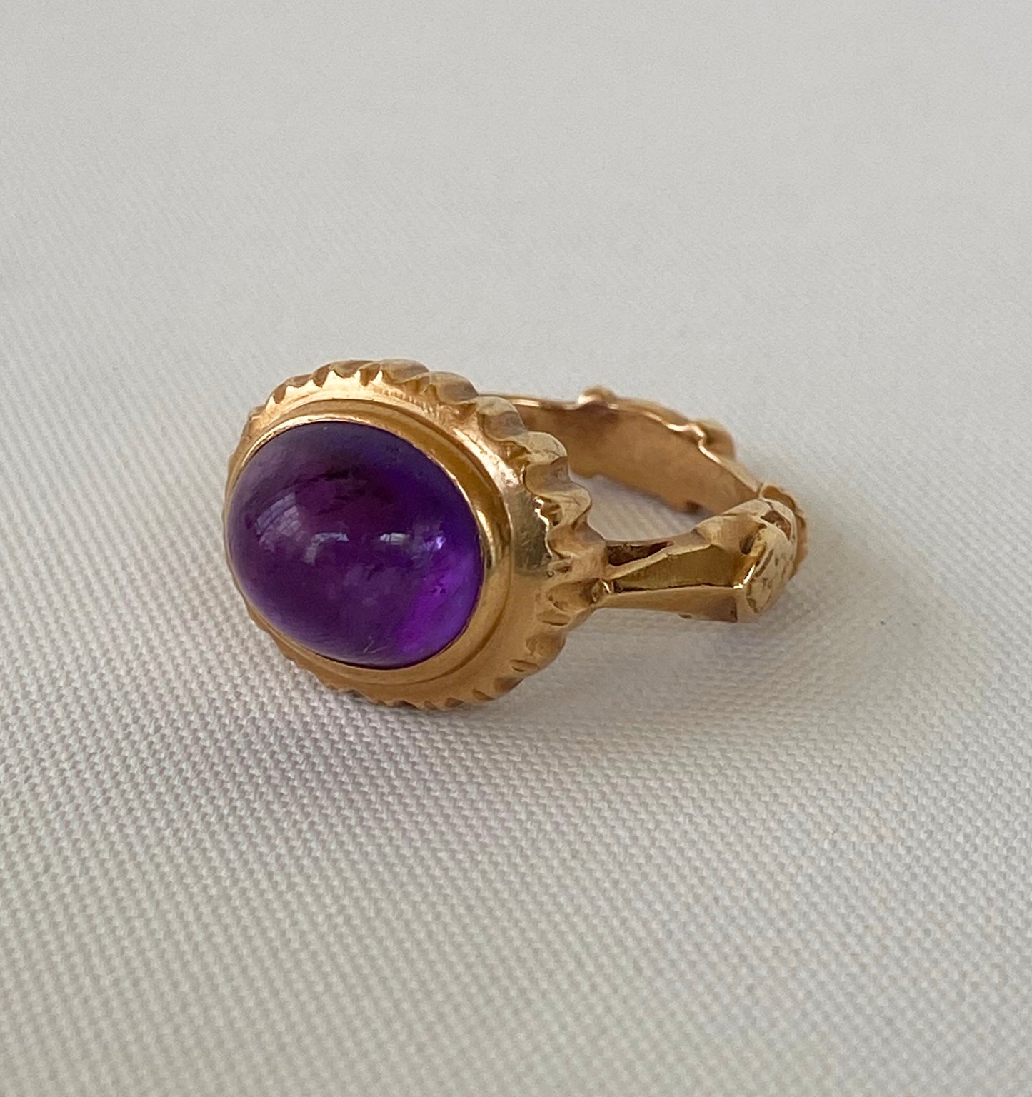 Amethyst and solid 14K Yellow Gold Ring