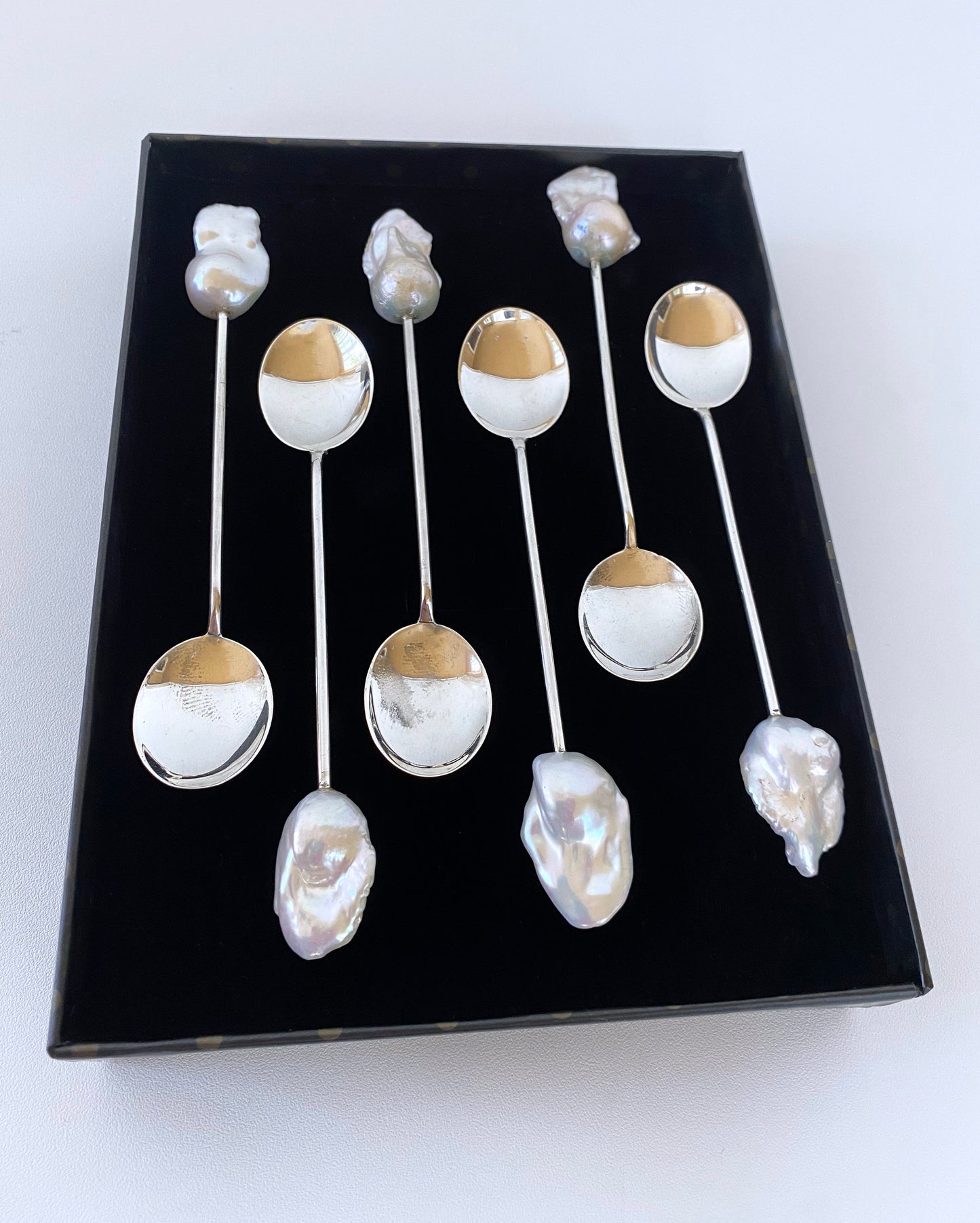 Marina J. One of A Kind Antique Sterling Silver and Baroque Pearl Spoons