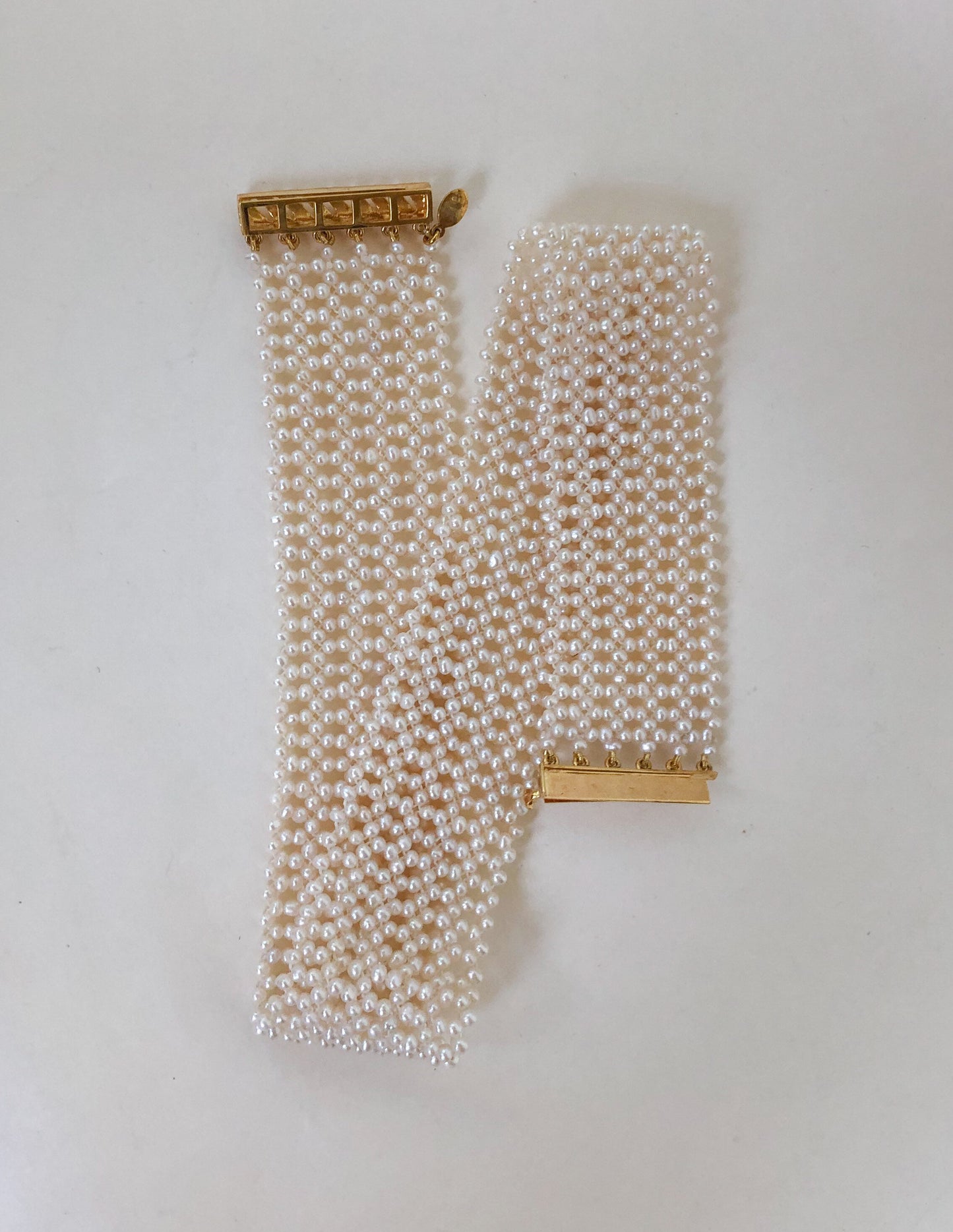 Marina J. Intricately Woven White Seed Pearl Choker with Vermeil Clasp