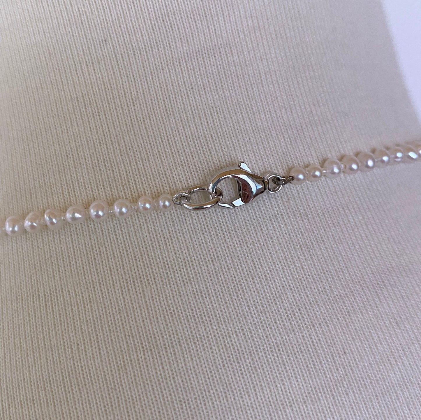 Victorian Inspired Pearl and Rhodium Draped Romance Necklace