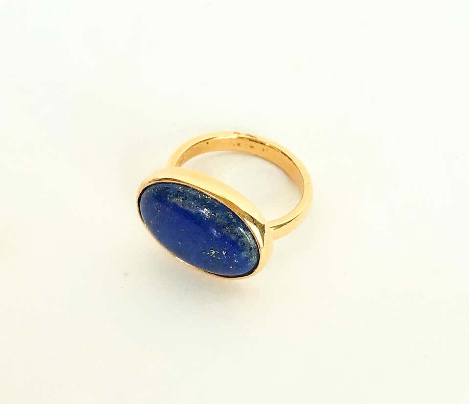 Lapis Lazuli Ring with 14 Karat Yellow Gold Band