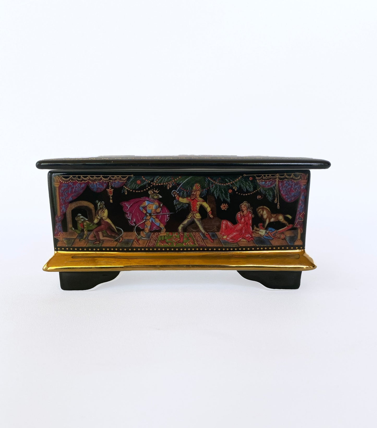 Unique Vintage Russian Porcelain Music Box