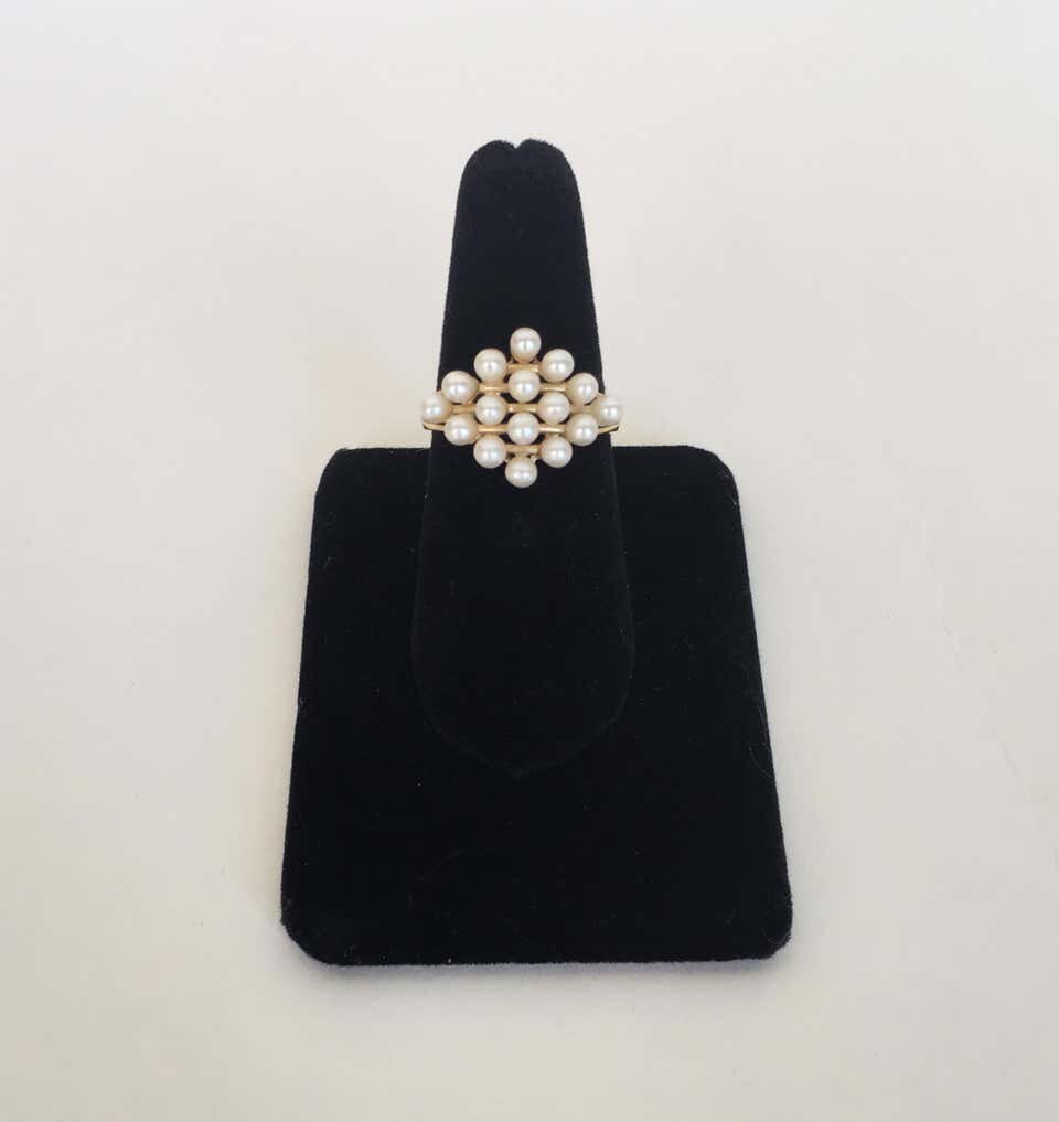 White Pearl and 14 Karat Yellow Gold Ring