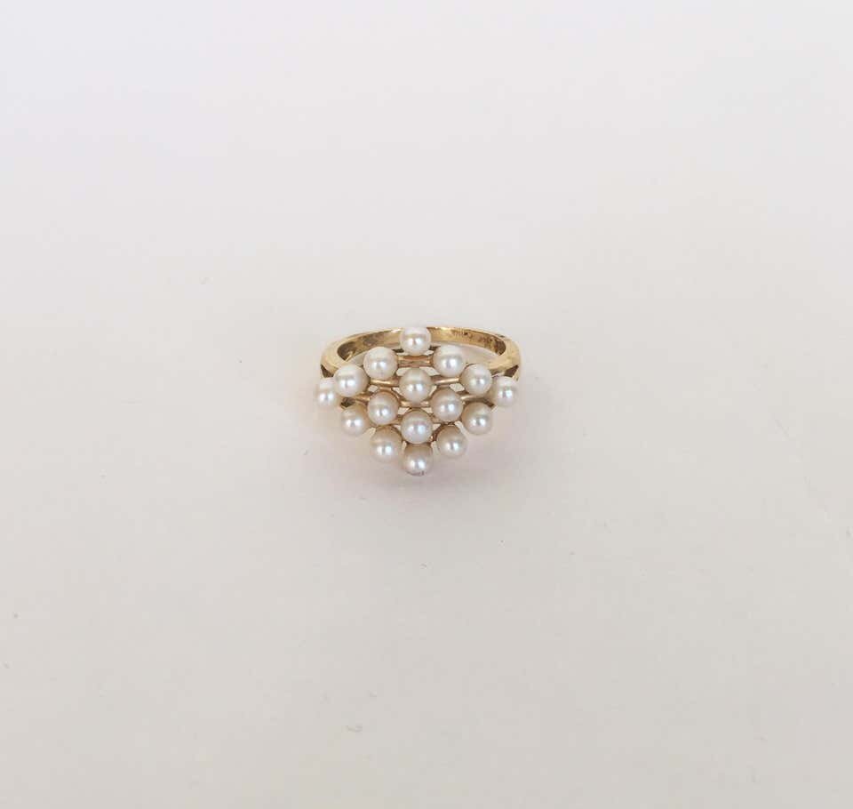 White Pearl and 14 Karat Yellow Gold Ring