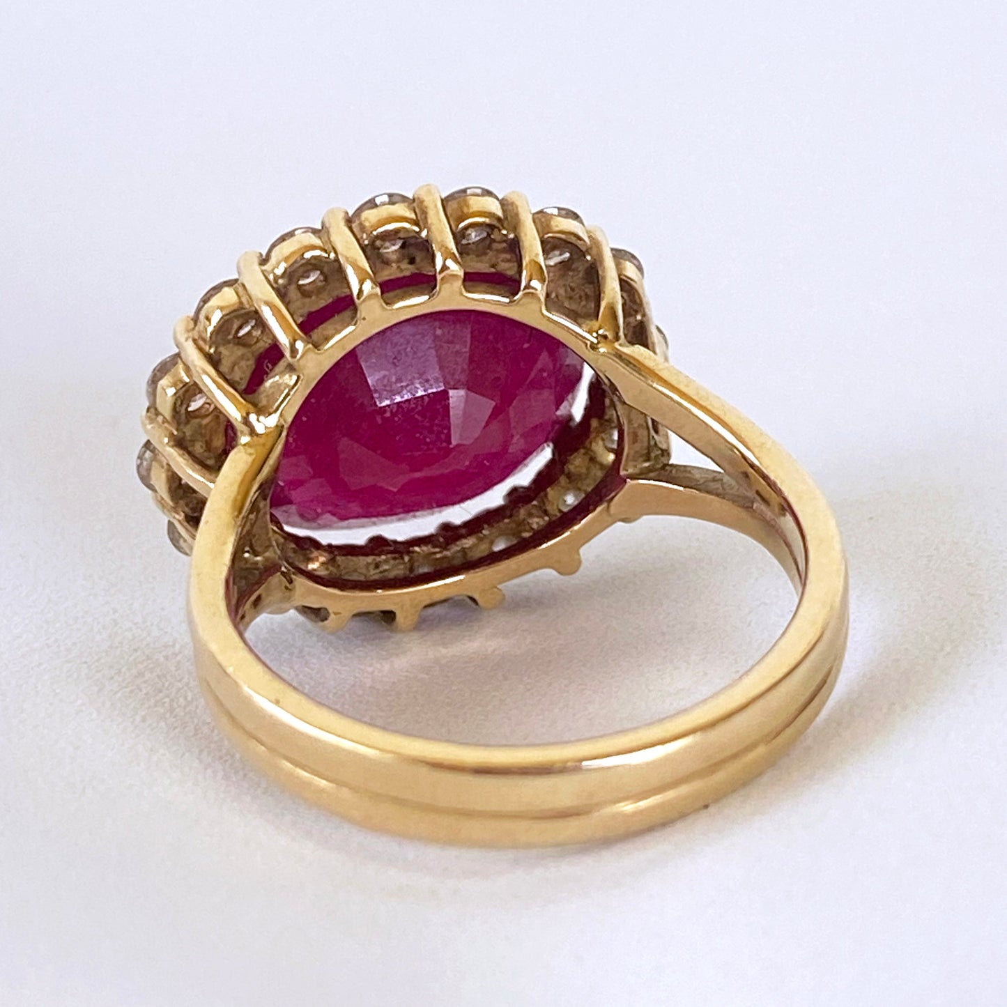 Ruby, Diamond and solid 14k Yellow Gold Ring