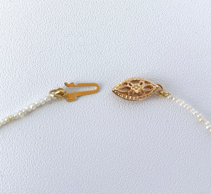Seed Pearl, Tourmaline, Garnet & 14k Yellow Gold Necklace