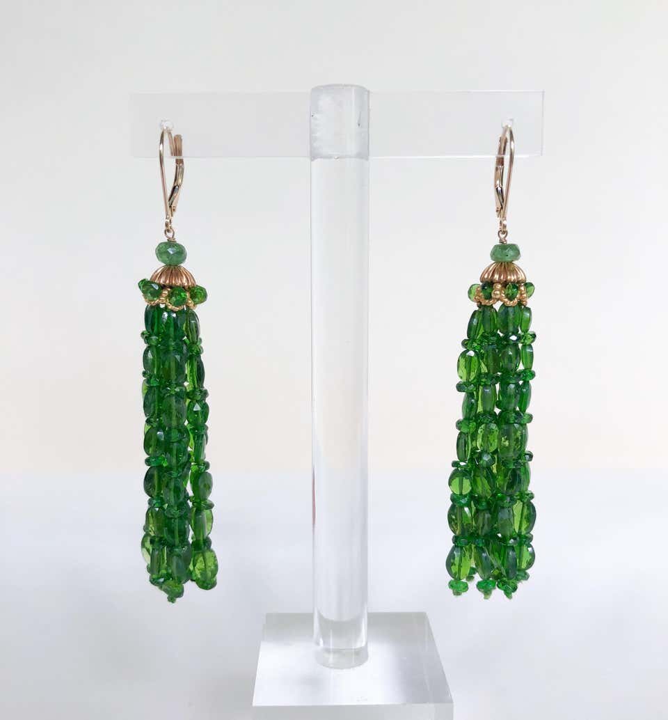 Marina J. Tsavorite and 14K Gold Tassel Earrings