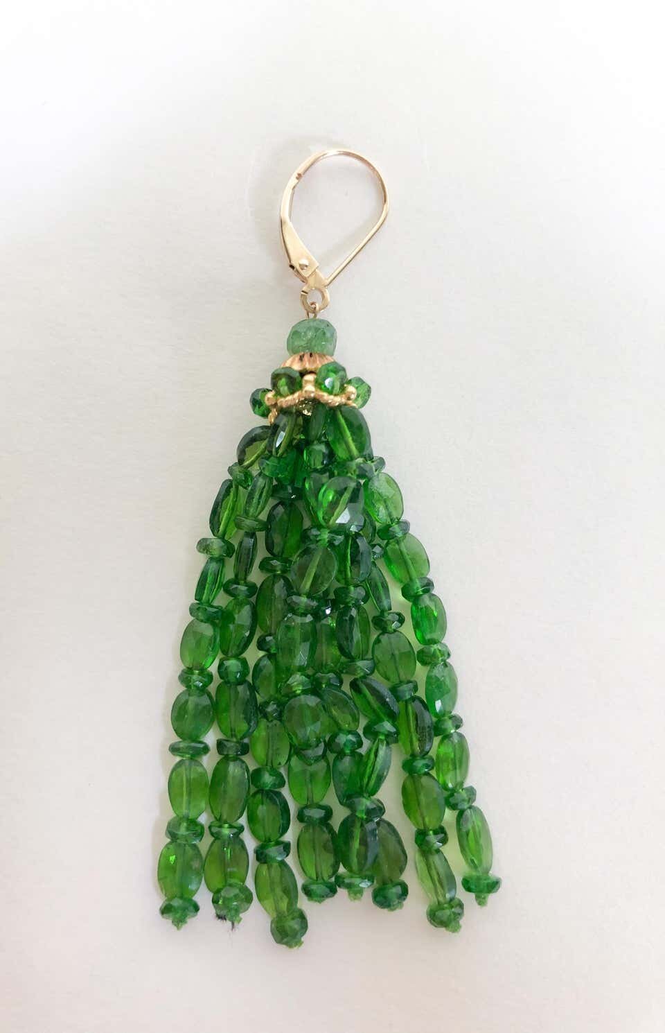 Marina J. Tsavorite and 14K Gold Tassel Earrings