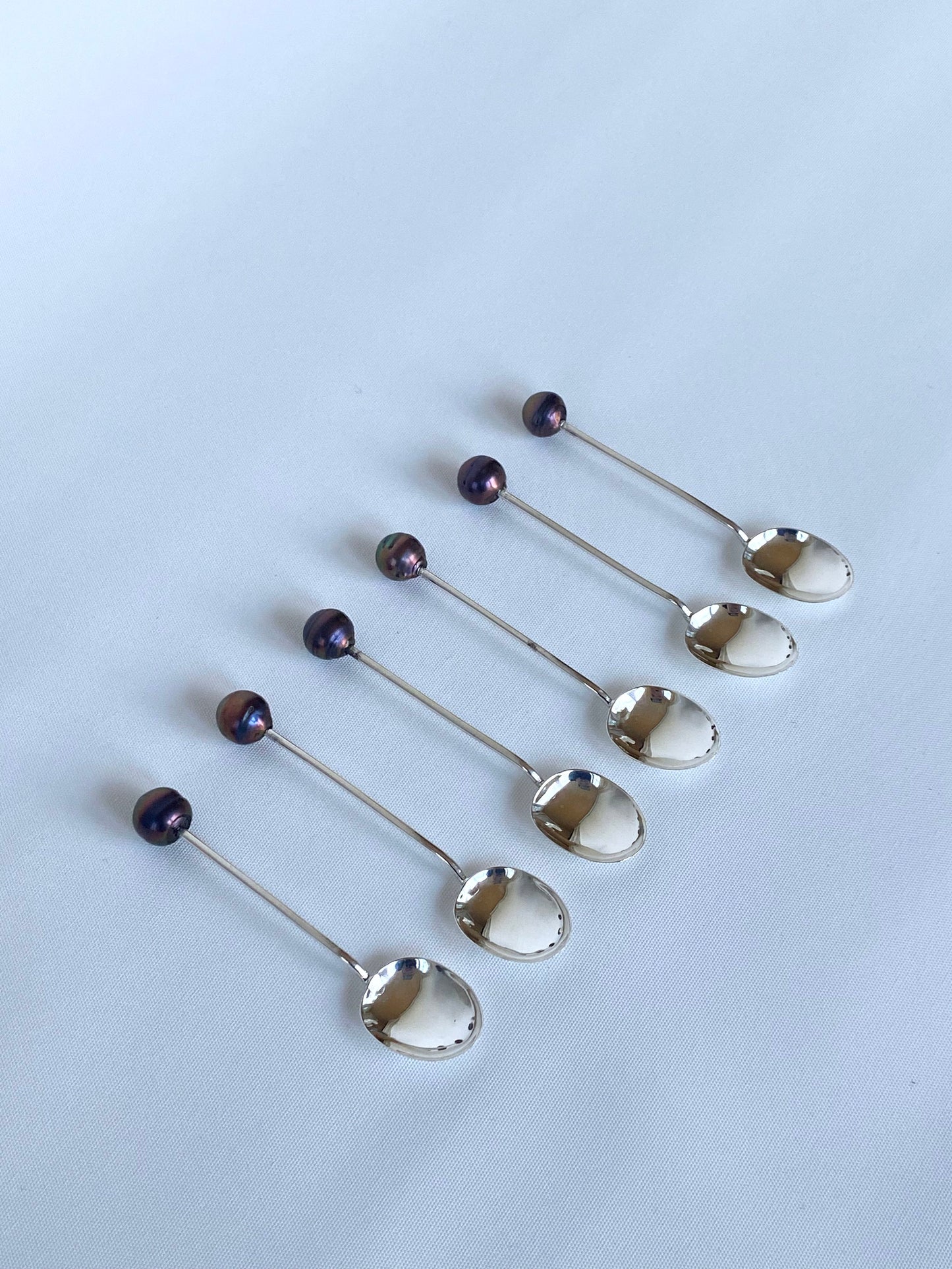 Black Pearl Silver Tea Spoon Gift Set