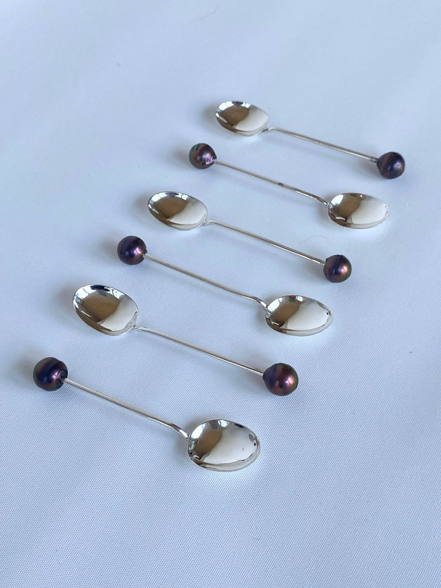 Black Pearl Silver Tea Spoon Gift Set