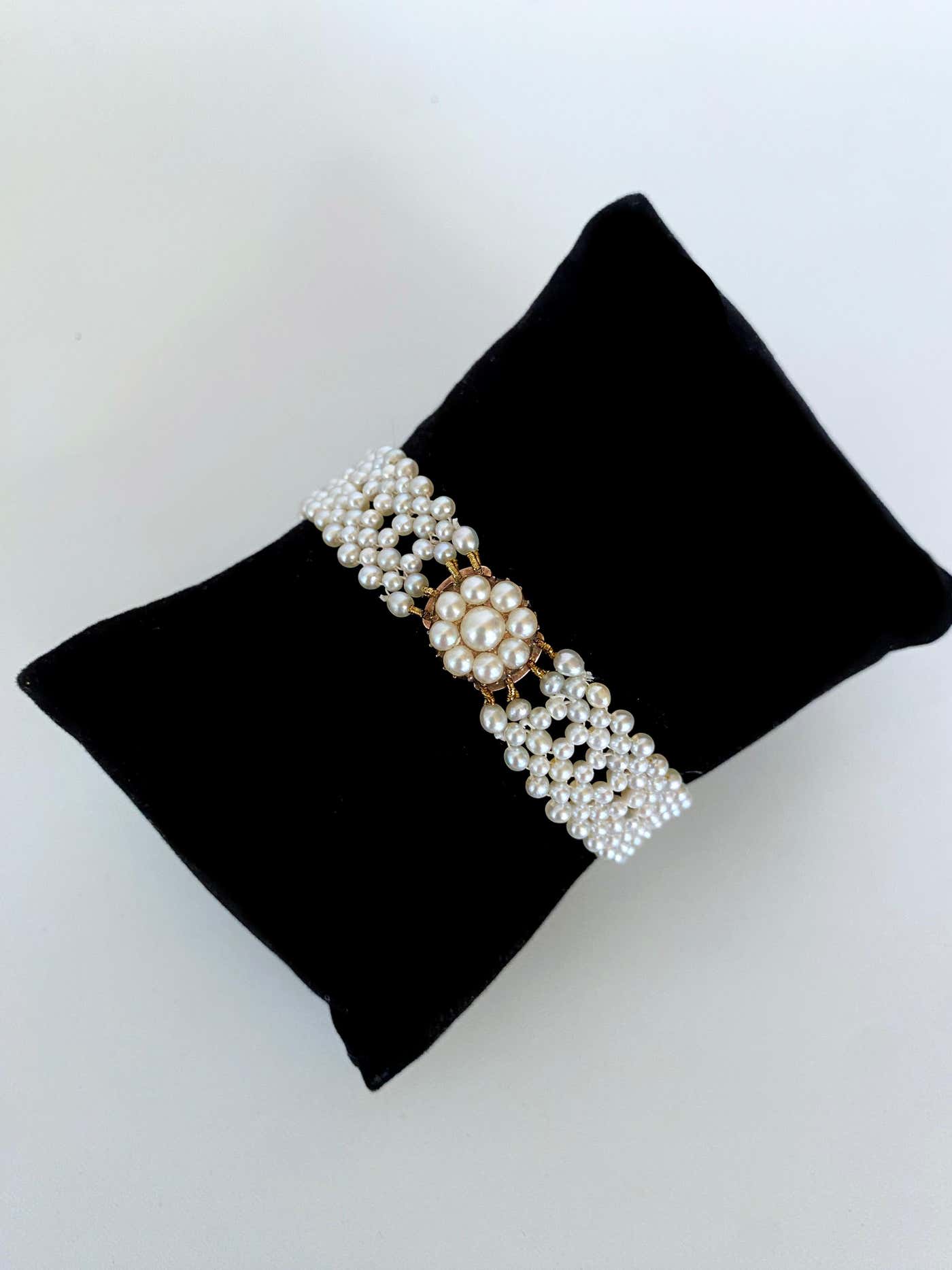 Antique Pearl Bracelet with Vintage Pearl Clasp / Centerpiece