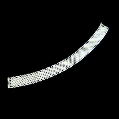 Pearl Woven Bridal Choker with Rhodium Silver