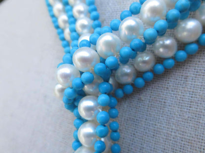 Marina J Turquoise, Pearl & Solid 14k Yellow Gold Sautoir with Graduated Tassels