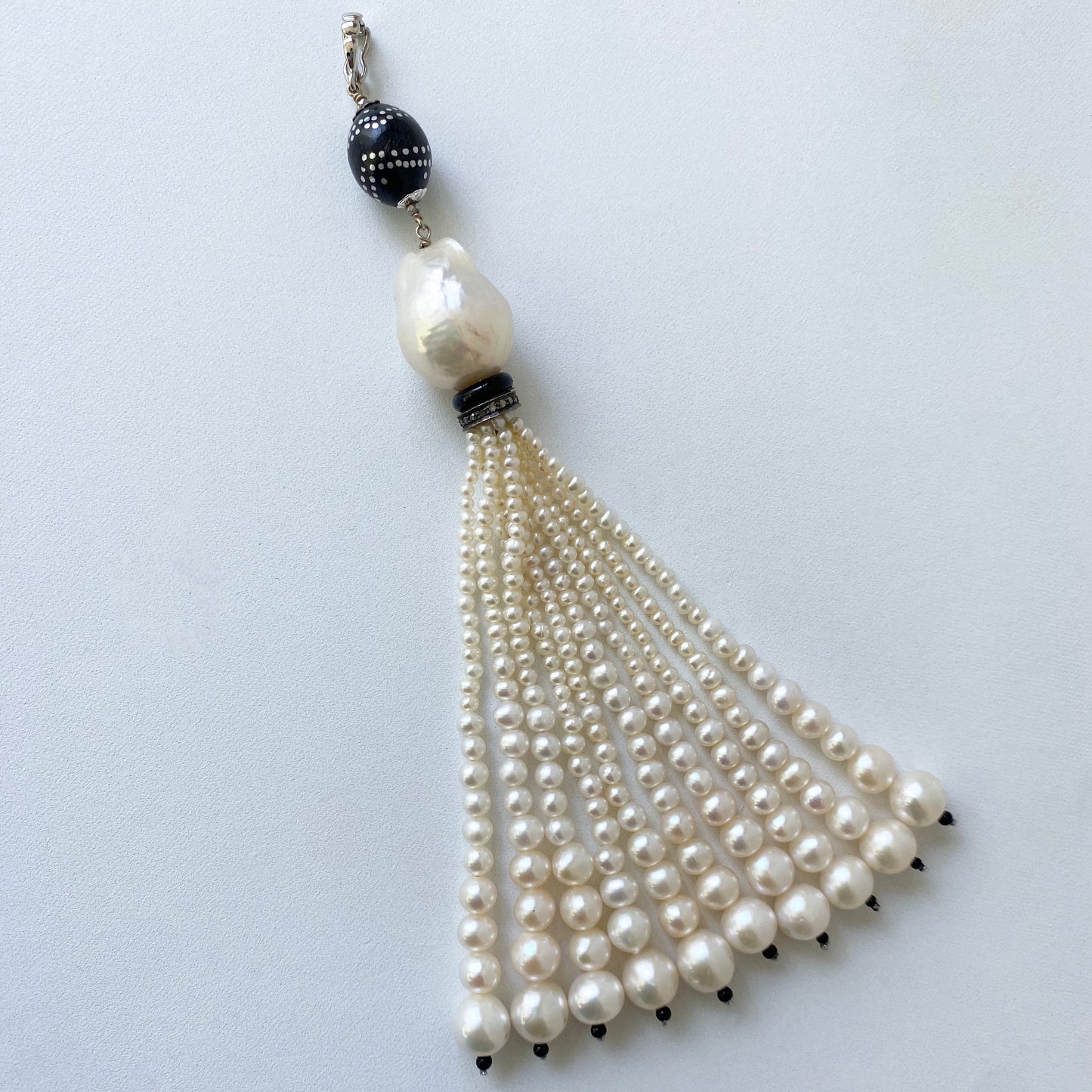 Pearl, Solid White Gold & Worry Bead Sautoir