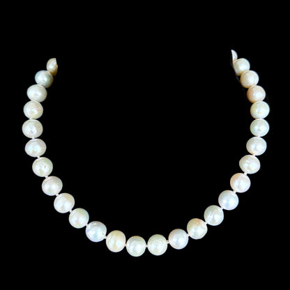Pearl Strung Necklace with 18k Plated Clasp