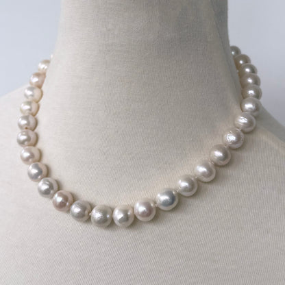 Pearl Strung Necklace with 18k Plated Clasp