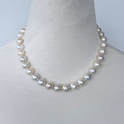 Pearl Strung Necklace with 18k Plated Clasp