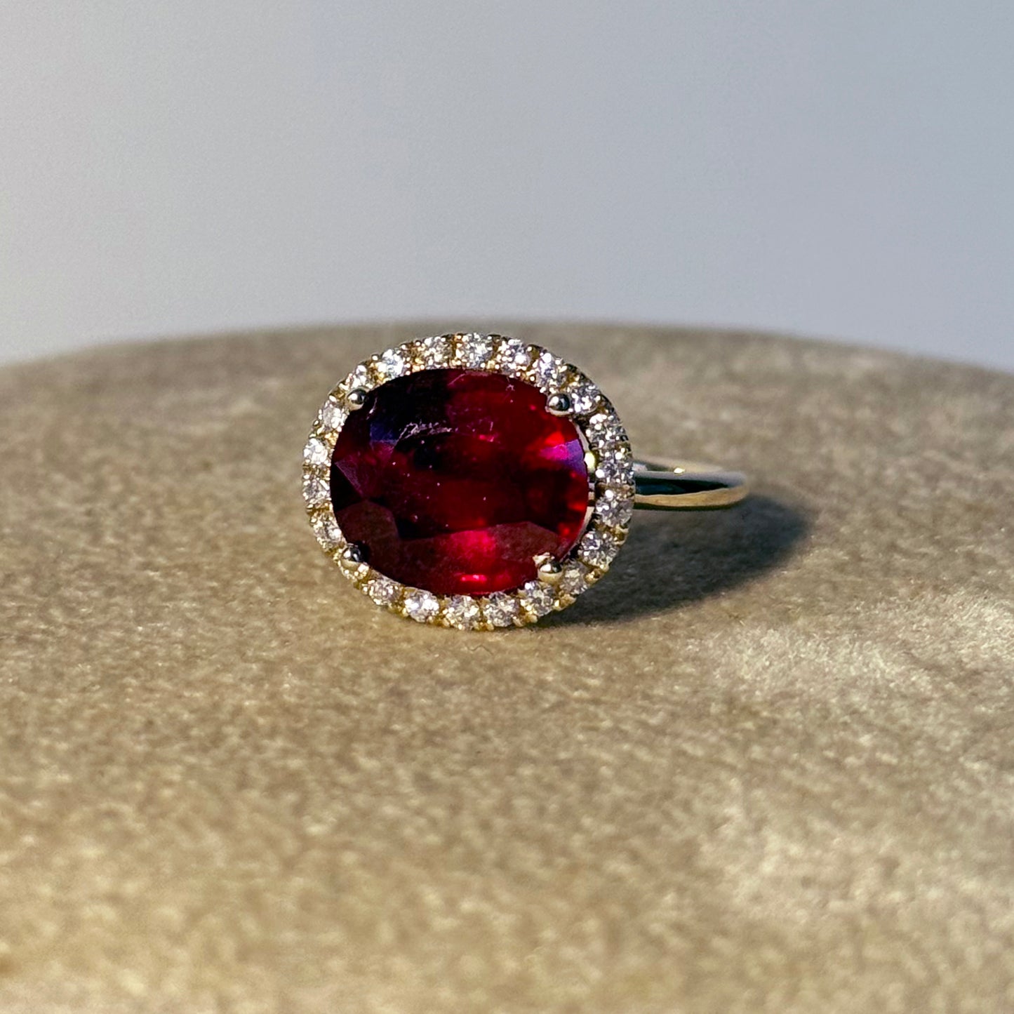 Ruby, Diamond & Solid 14k Engagement Ring