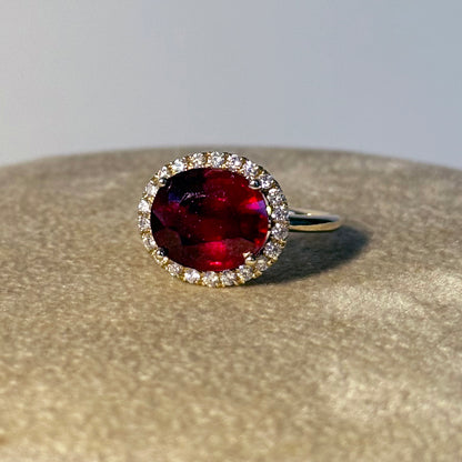 Ruby, Diamond & Solid 14k Engagement Ring