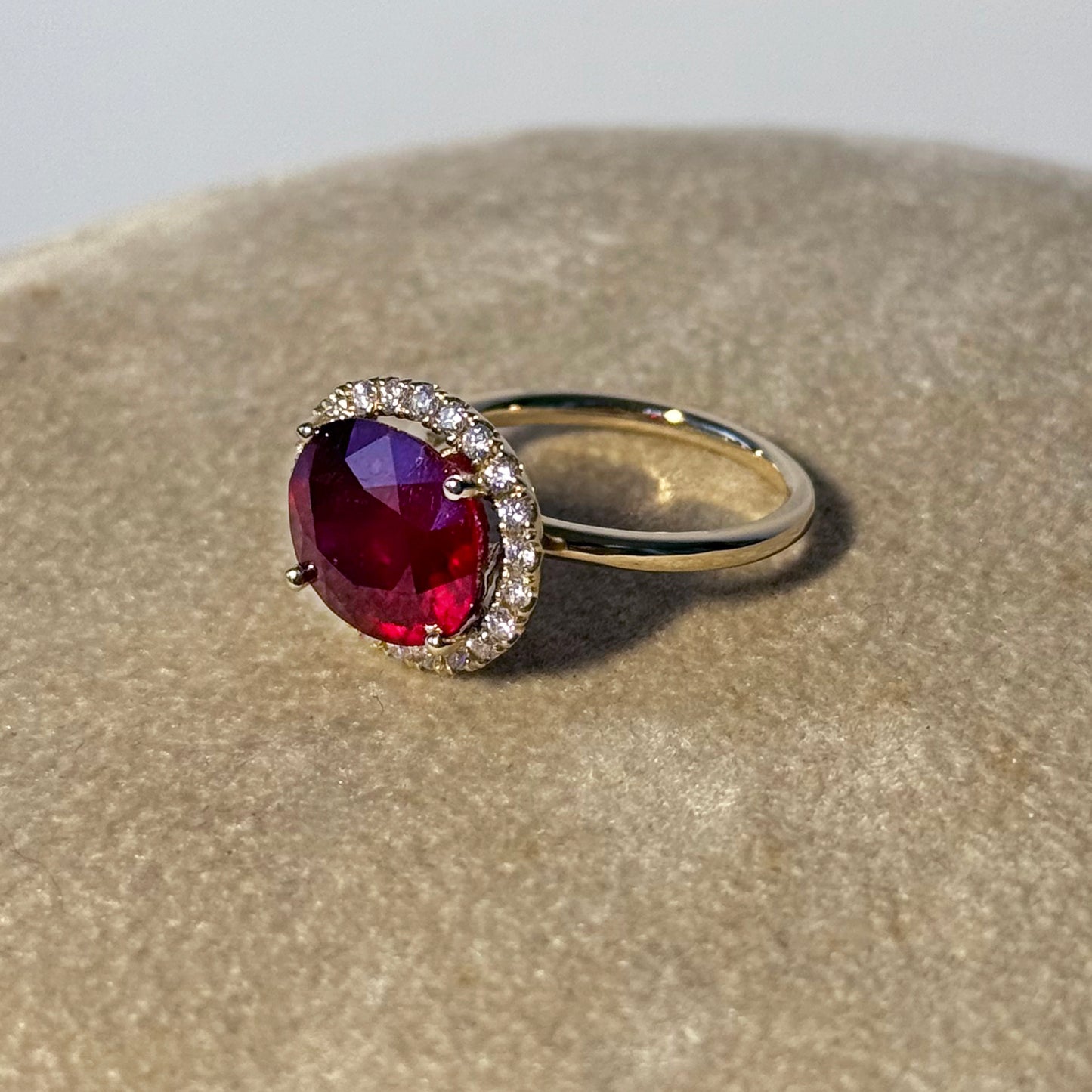 Ruby, Diamond & Solid 14k Engagement Ring