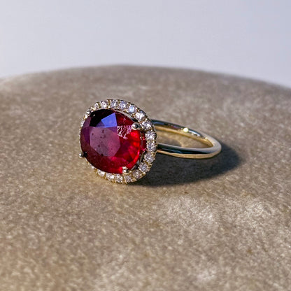 Ruby, Diamond & Solid 14k Engagement Ring