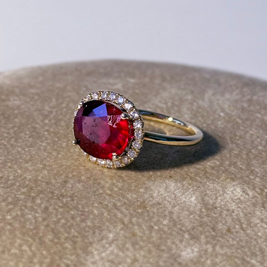 Ruby, Diamond & Solid 14k Engagement Ring