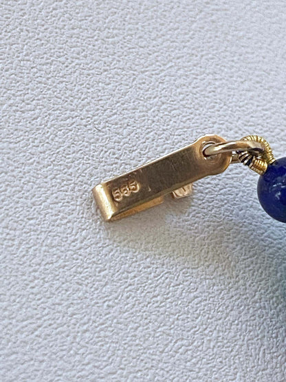 14k Yellow Gold, Turquoise & Lapis Lazuli Necklace